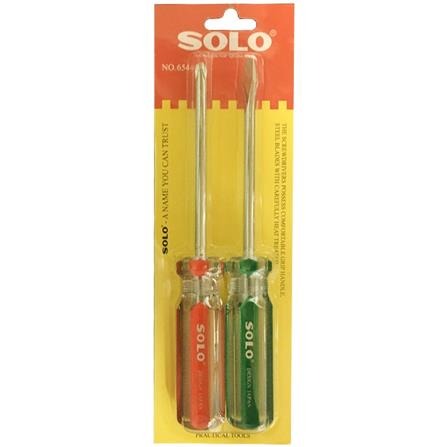 SOLO ไขควงด้ามลายสี2ตัวชุด No.654-4"